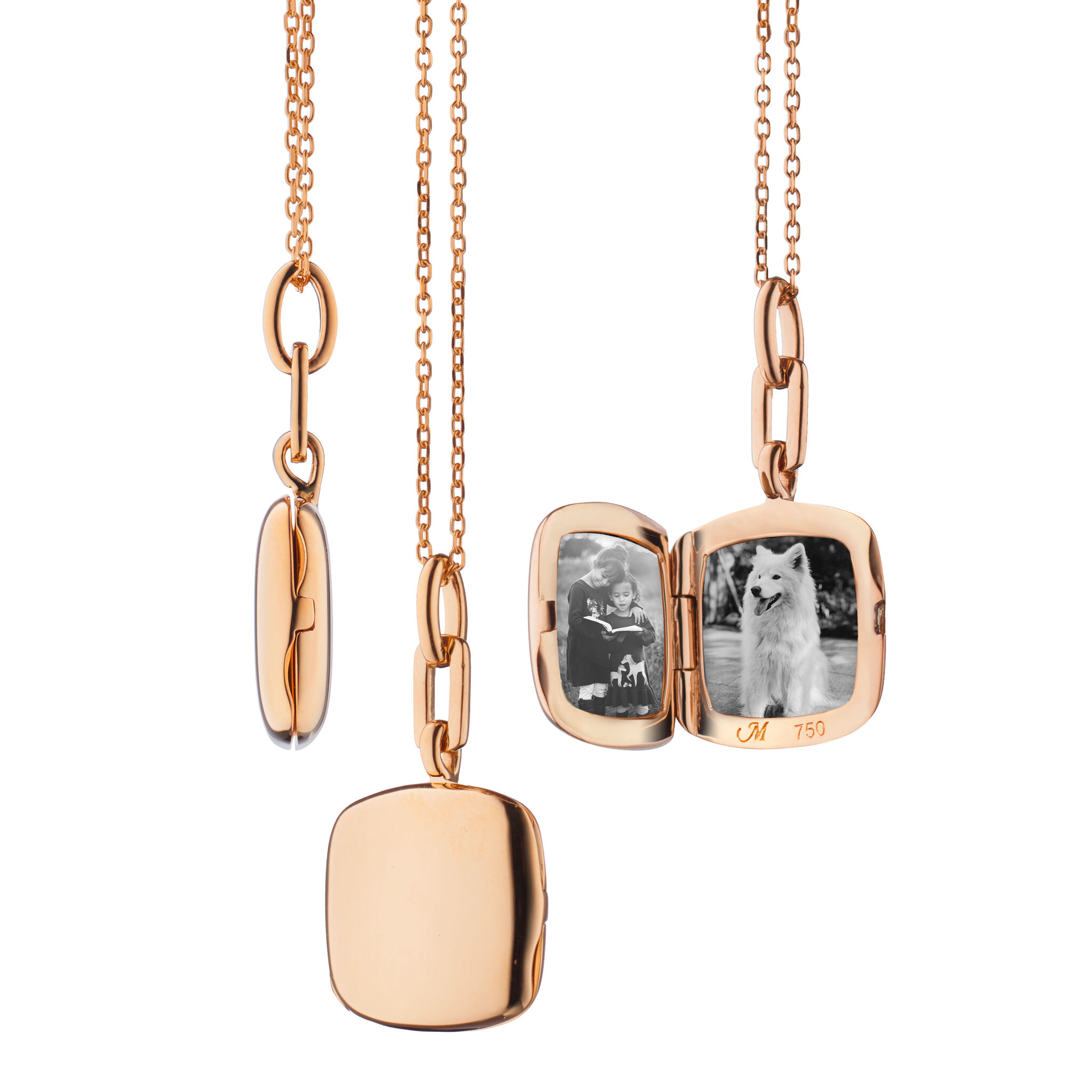 Loveis Monica Rich Kosann Slim Lockets Viv Rose Gold Pendant